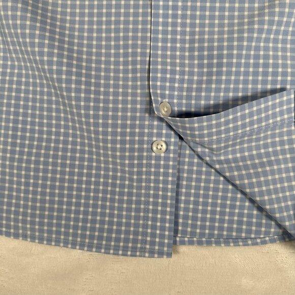 Mizzen Main Shirt Men Size XXL Plaid Blue Trim Fit Long Sleeve Made in USA - Picture 8 of 10